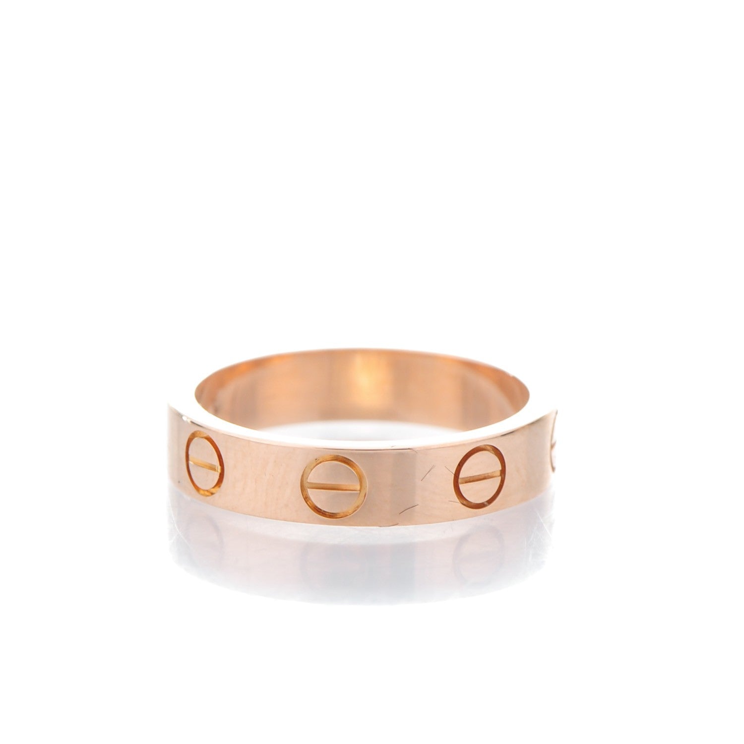 Cartier 18K Pink Gold 4mm LOVE Wedding Band Ring 46 3.75 3 of 4