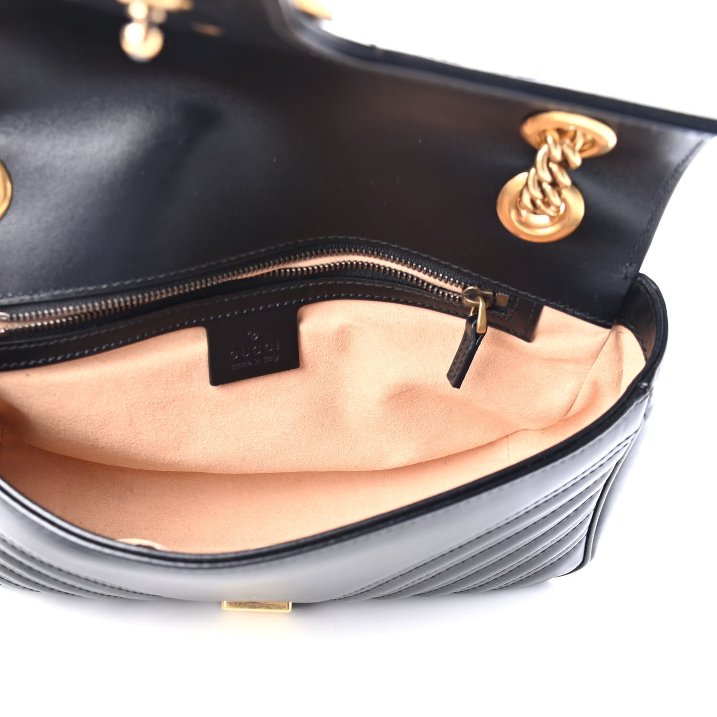 Calfskin Matelasse Small GG Marmont Shoulder Bag Black