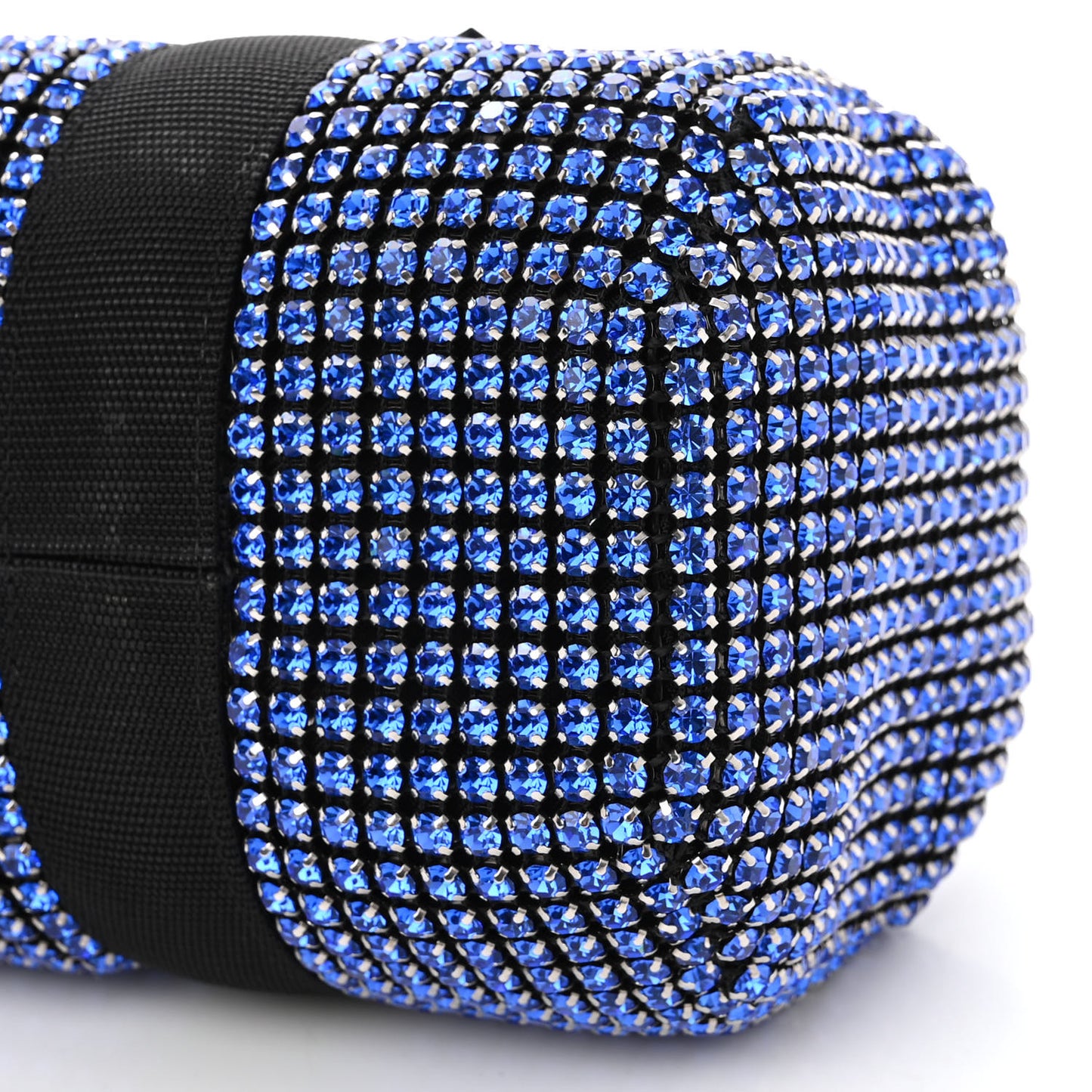 Mesh Crystal Rhinestone Mini Cruiser Duffle Black