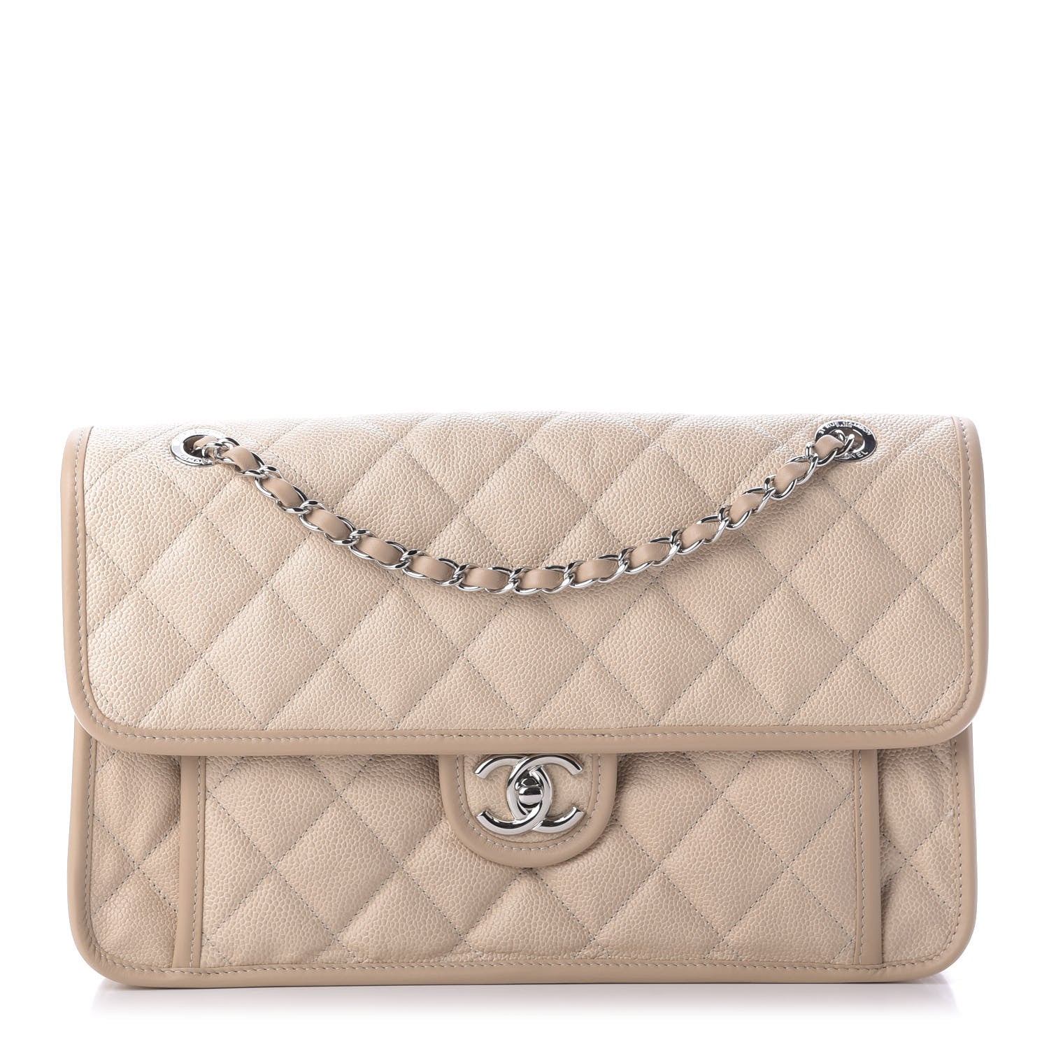 Chanel Caviar French Riviera Large Flap Beige 1 of 10