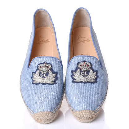 Christian Louboutin Woven Canvas Appliquéd Nanou Orlato Donna Flat Espadrilles 39 Jeans 5 of 11