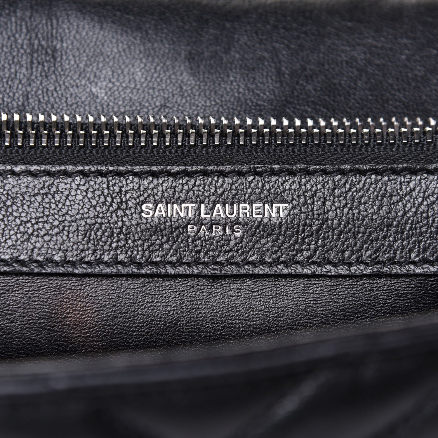 Saint Laurent Sheepskin Matelasse Chevron Monogram Monochrome Large College Satchel Black 5 of 8