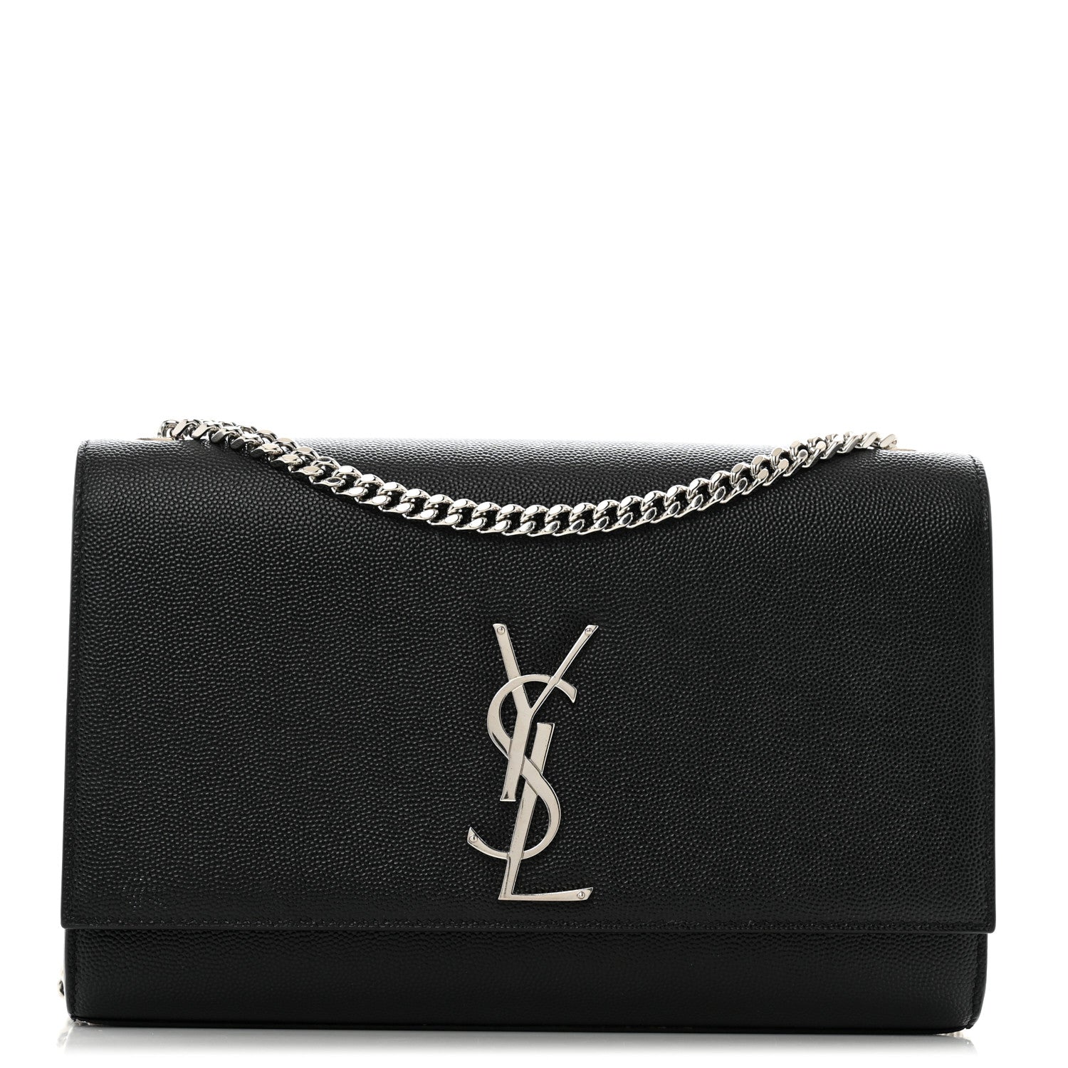 Saint Laurent Grain De Poudre Medium Classic Monogram Kate Satchel Black 1 of 12