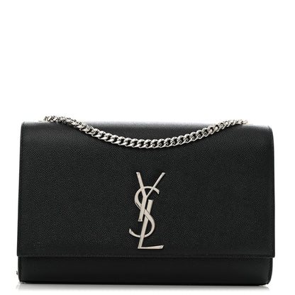 Saint Laurent Grain De Poudre Medium Classic Monogram Kate Satchel Black 1 of 12