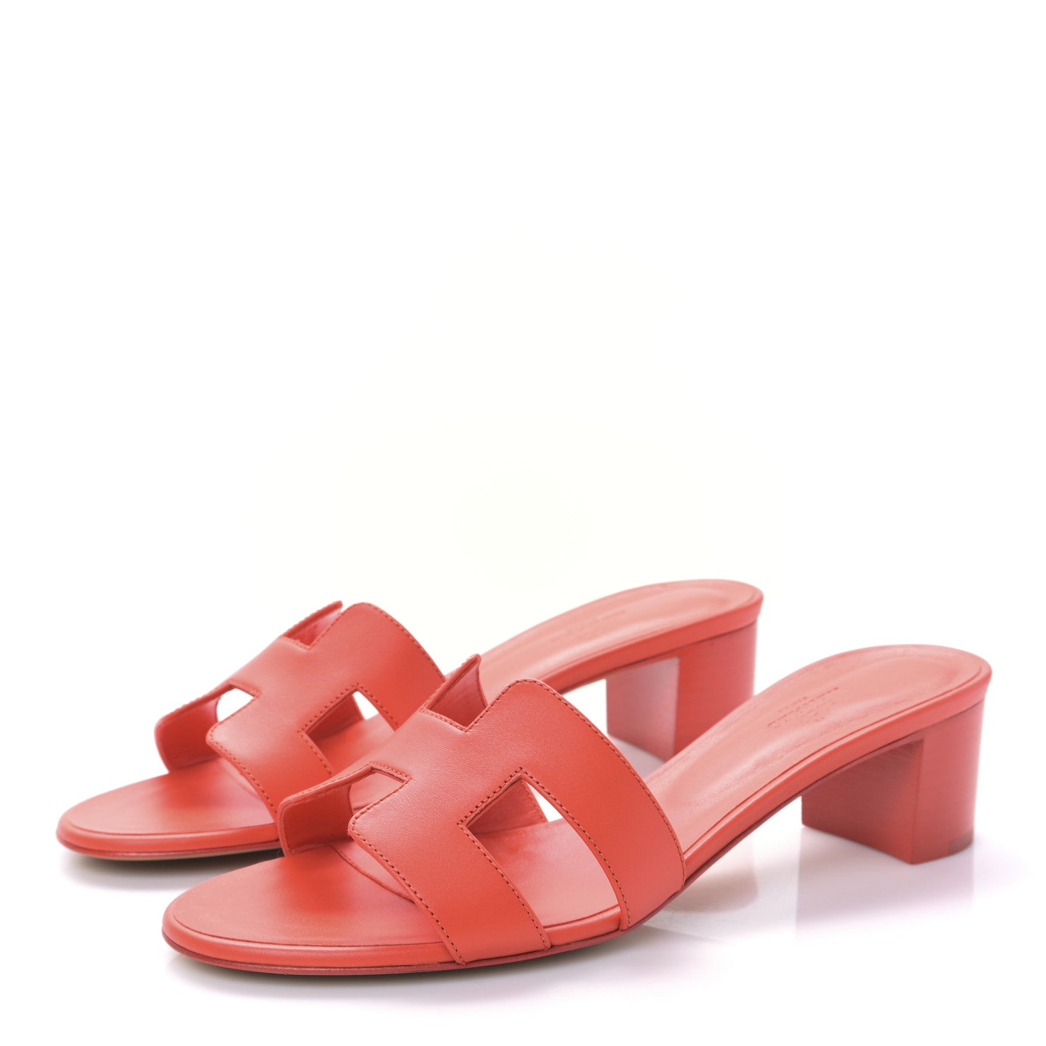 Hermes Calfskin Oasis Sandals 40 Coquelicot 3 of 9