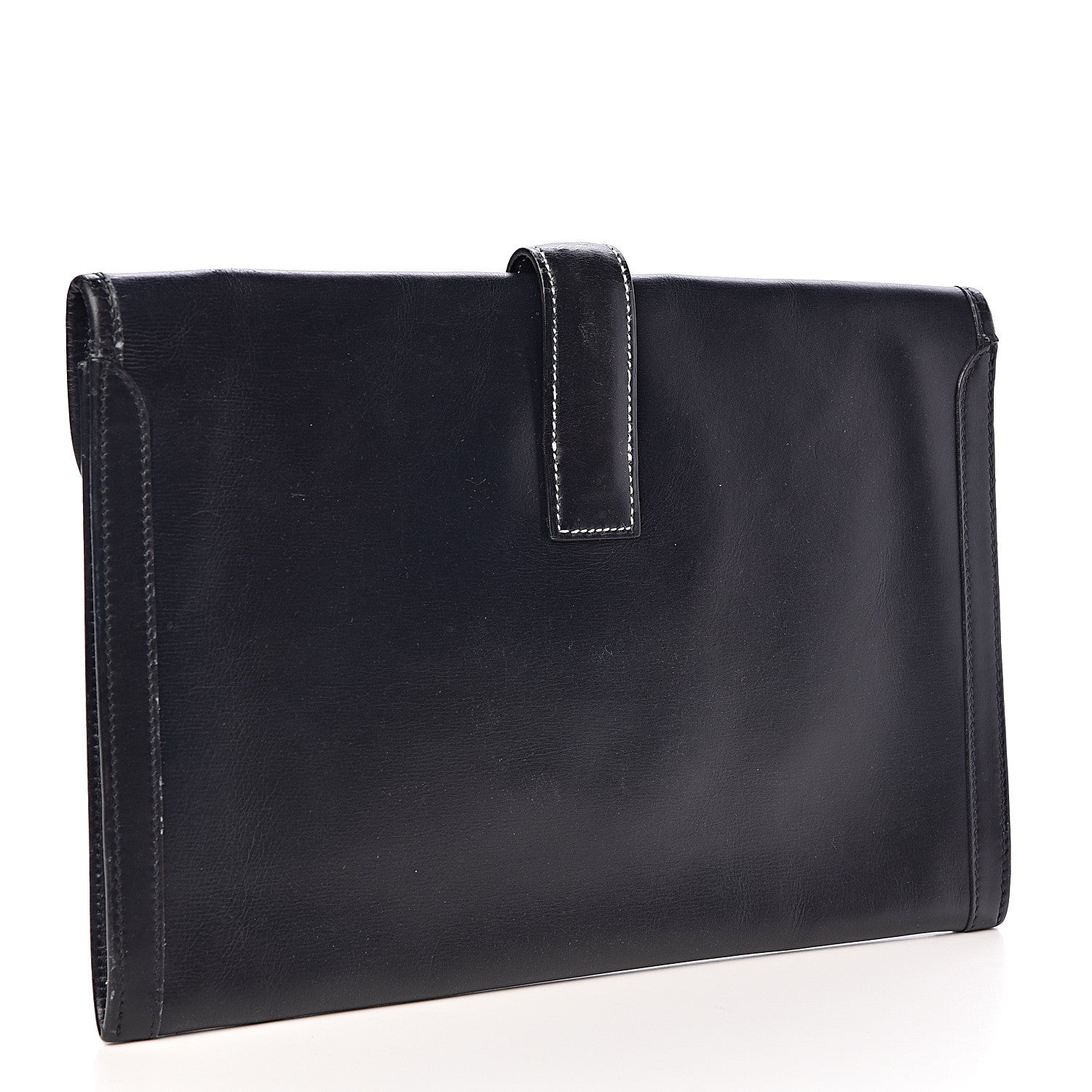 Hermes Box Calf Jige PM Clutch Bleu Marine 3 of 9