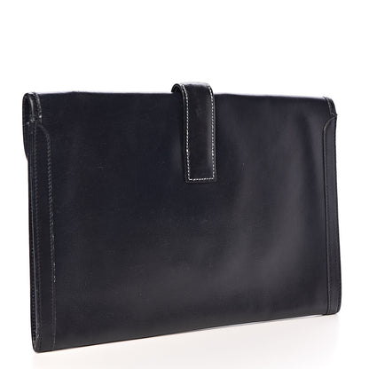 Hermes Box Calf Jige PM Clutch Bleu Marine 3 of 9