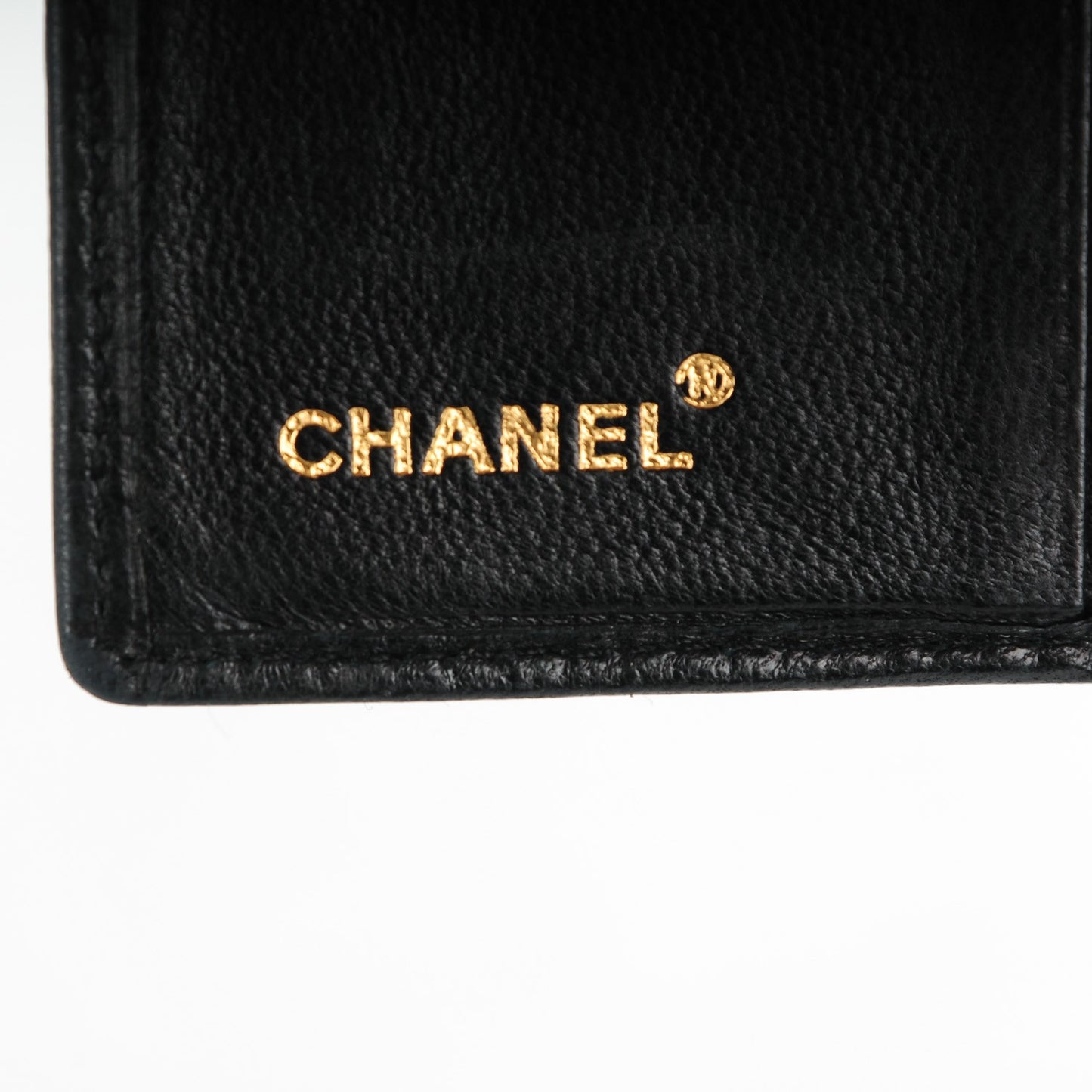 Calfskin Diamond Stitched Bi-Fold Wallet Black