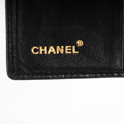Chanel Calfskin Diamond Stitched Bi-Fold Wallet Black 6 of 8