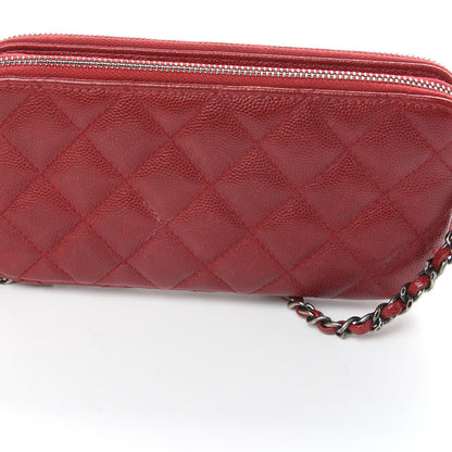 Chanel Caviar Quilted Small Clutch With Chain Red 15 of 17