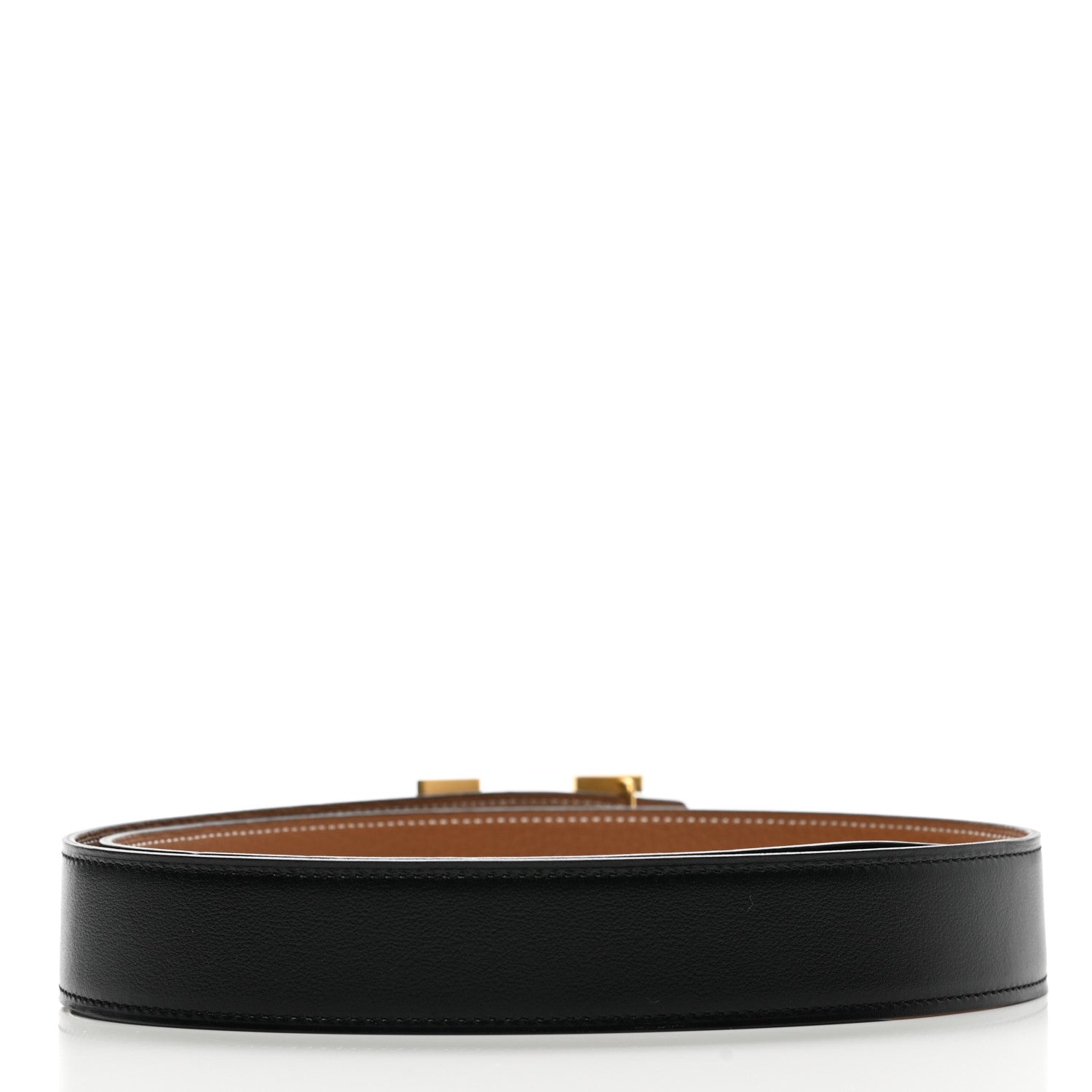 Hermes 135 Togo 32mm Martelee H Belt 85 Black Gold 2 of 5