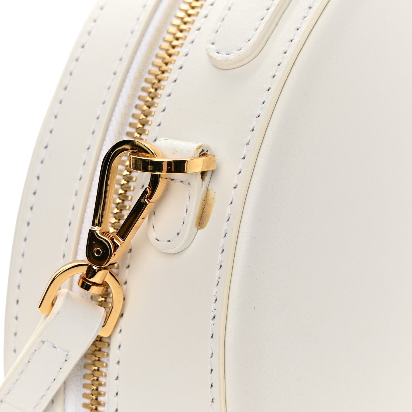 Calfskin Circle Crossbody Bag White