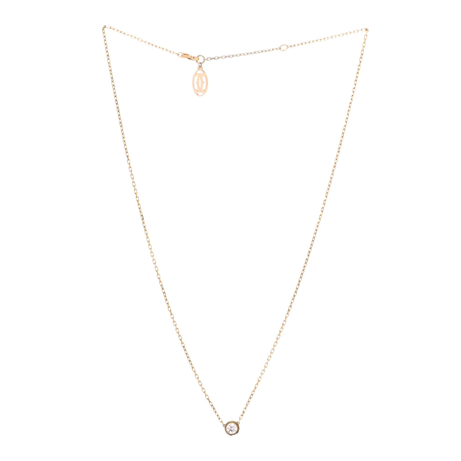 Cartier 18K Yellow Gold Diamond LM D'Amour Pendant Necklace 3 of 5