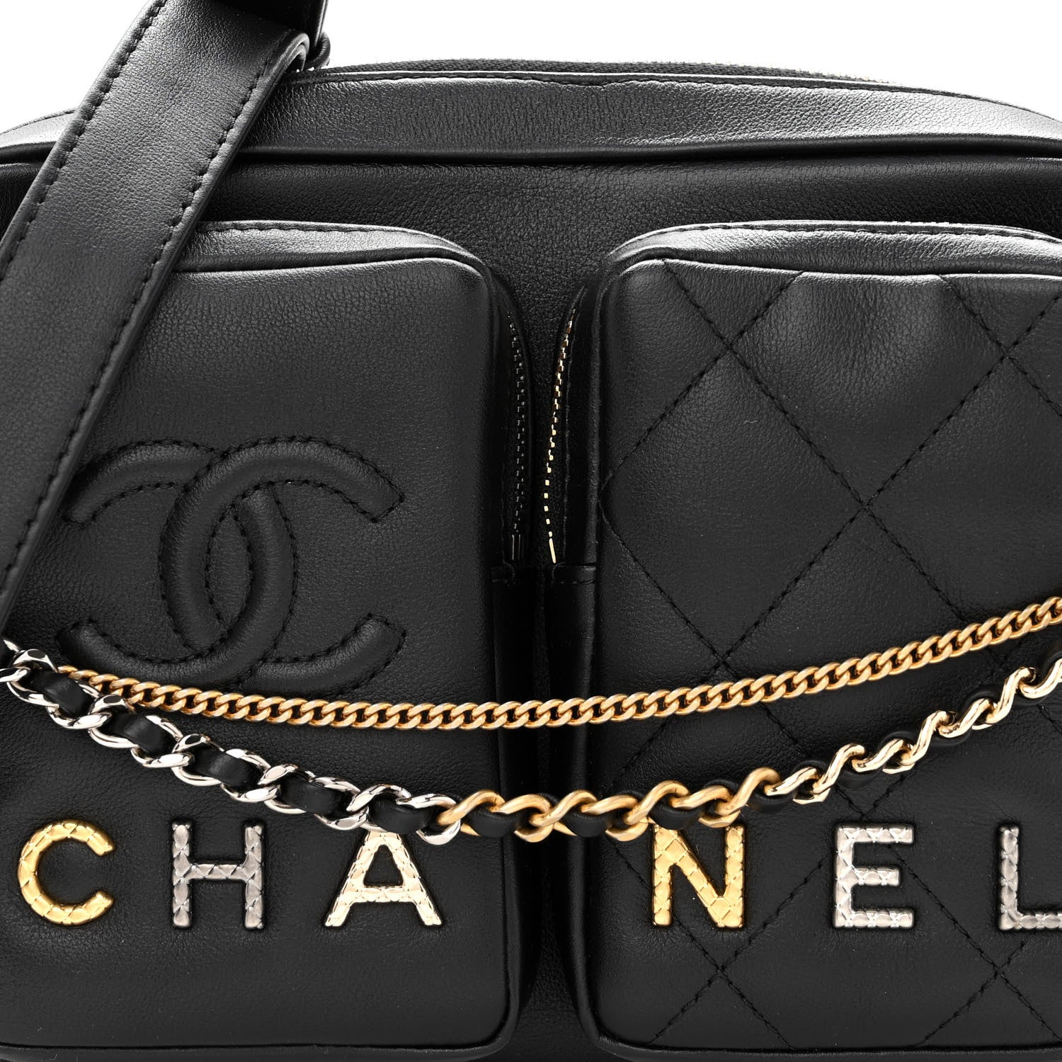 Chanel Calfskin Quilted Small Camera Case Black 8 of 10