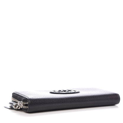 Gucci Pebbled Calfskin Studded Soho Zip Around Wallet Black 4 of 7