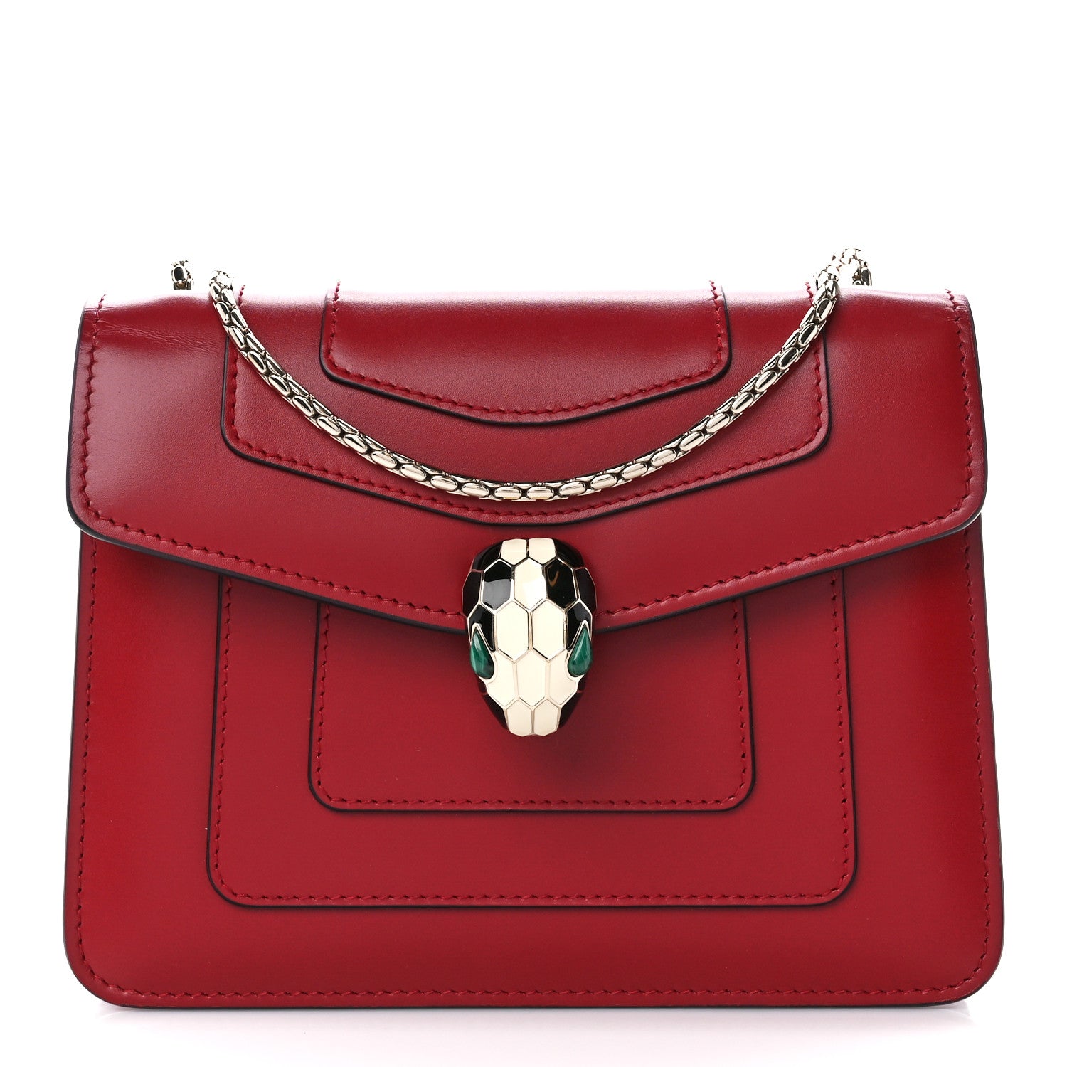 Bulgari Calfskin Serpenti Forever Crossbody Bag Red 3 of 11