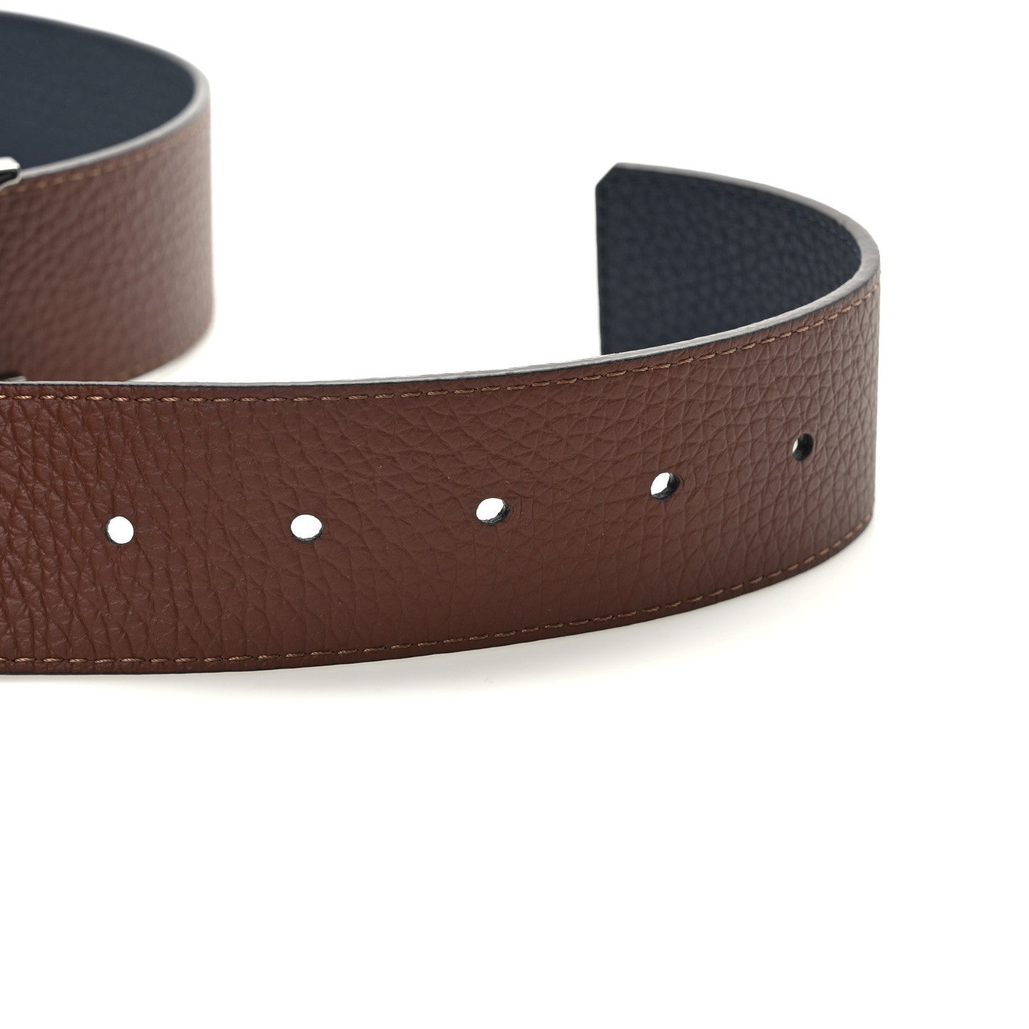 Louis Vuitton Taurillon LV Mens Tilt 40mm Reversible Belt 95 38 Navy Cognac 6 of 7