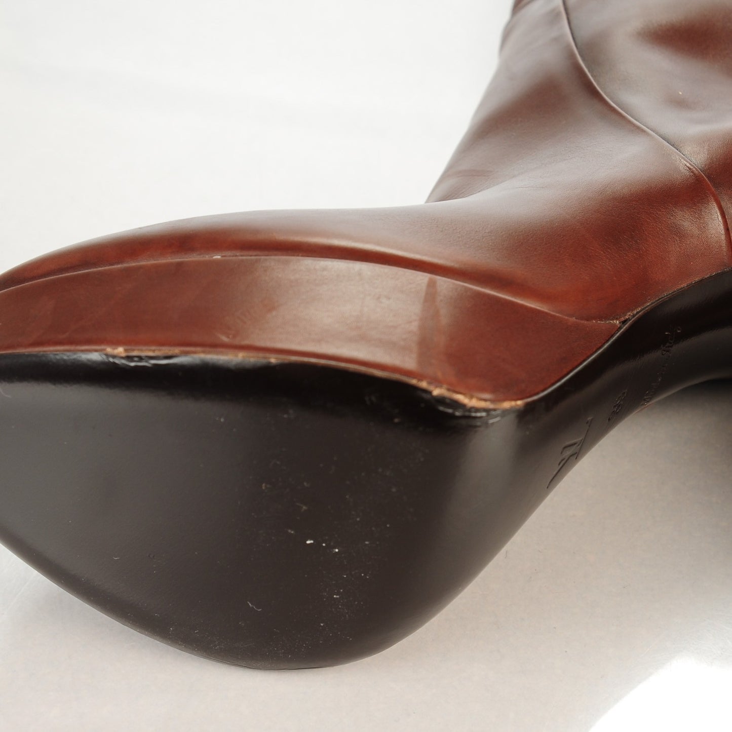 Calfskin Suede Monogram Over The Knee Heeled Boots 39 Brown