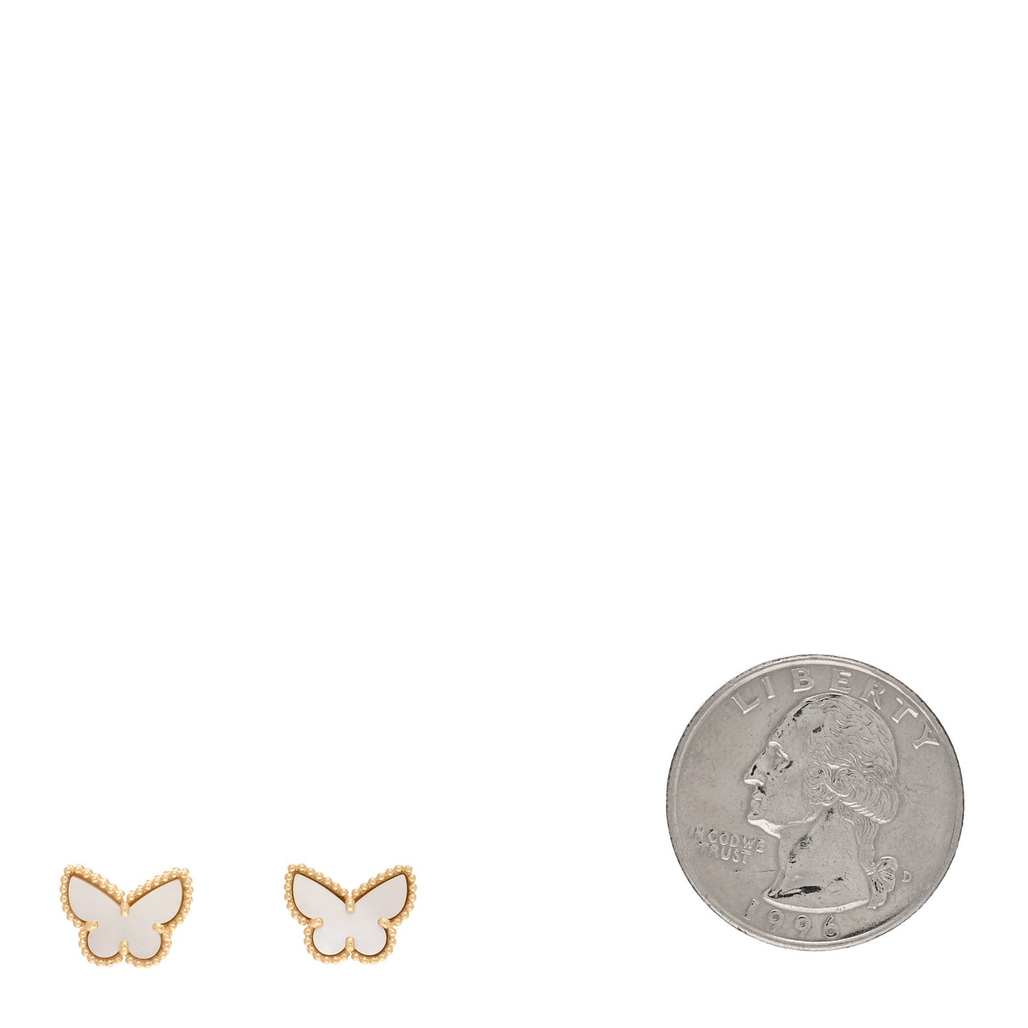 18K Yellow Gold Mother of Pearl Sweet Alhambra Butterfly Earrings