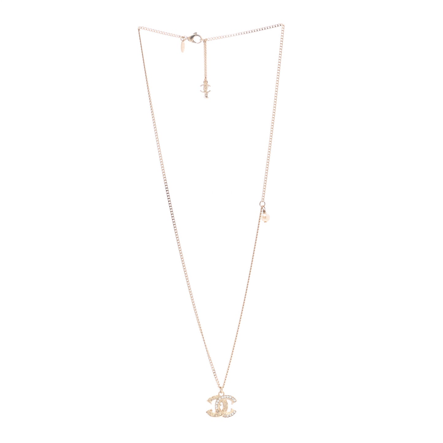 Crystal CC Pendant Necklace Gold
