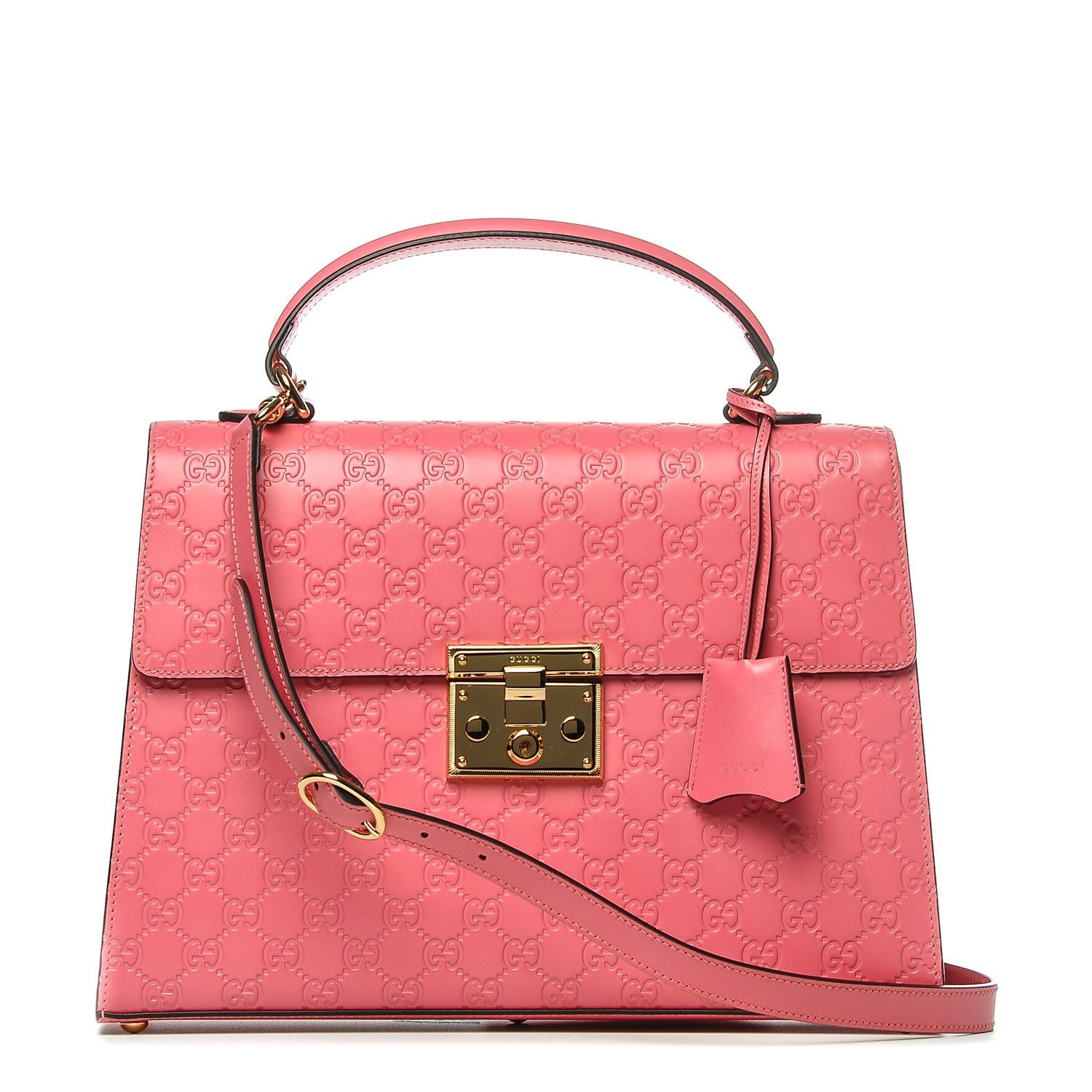 Gucci Guccissima Signature Medium Padlock Top Handle Bag Flush 1 of 6