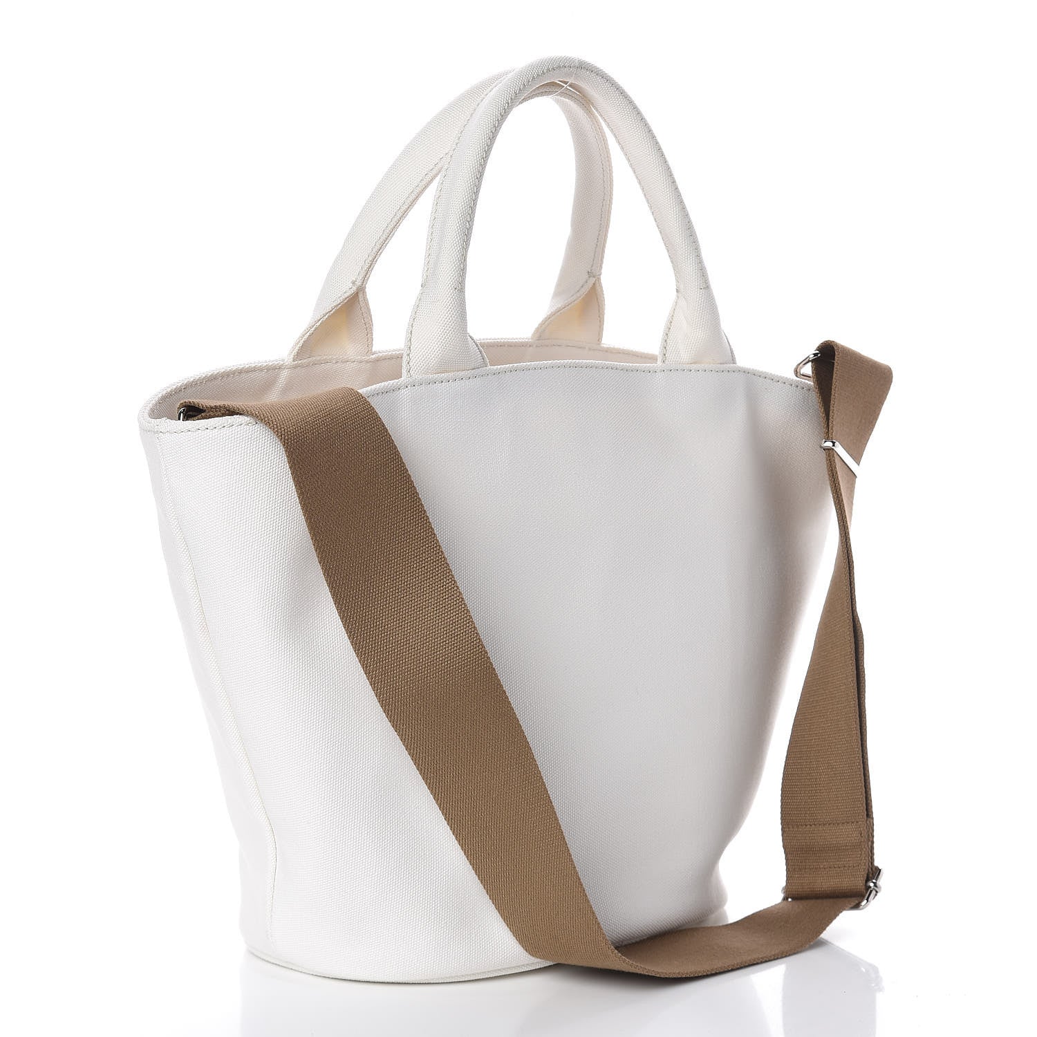 Prada Canapa Small Shopping Tote White 4 of 10