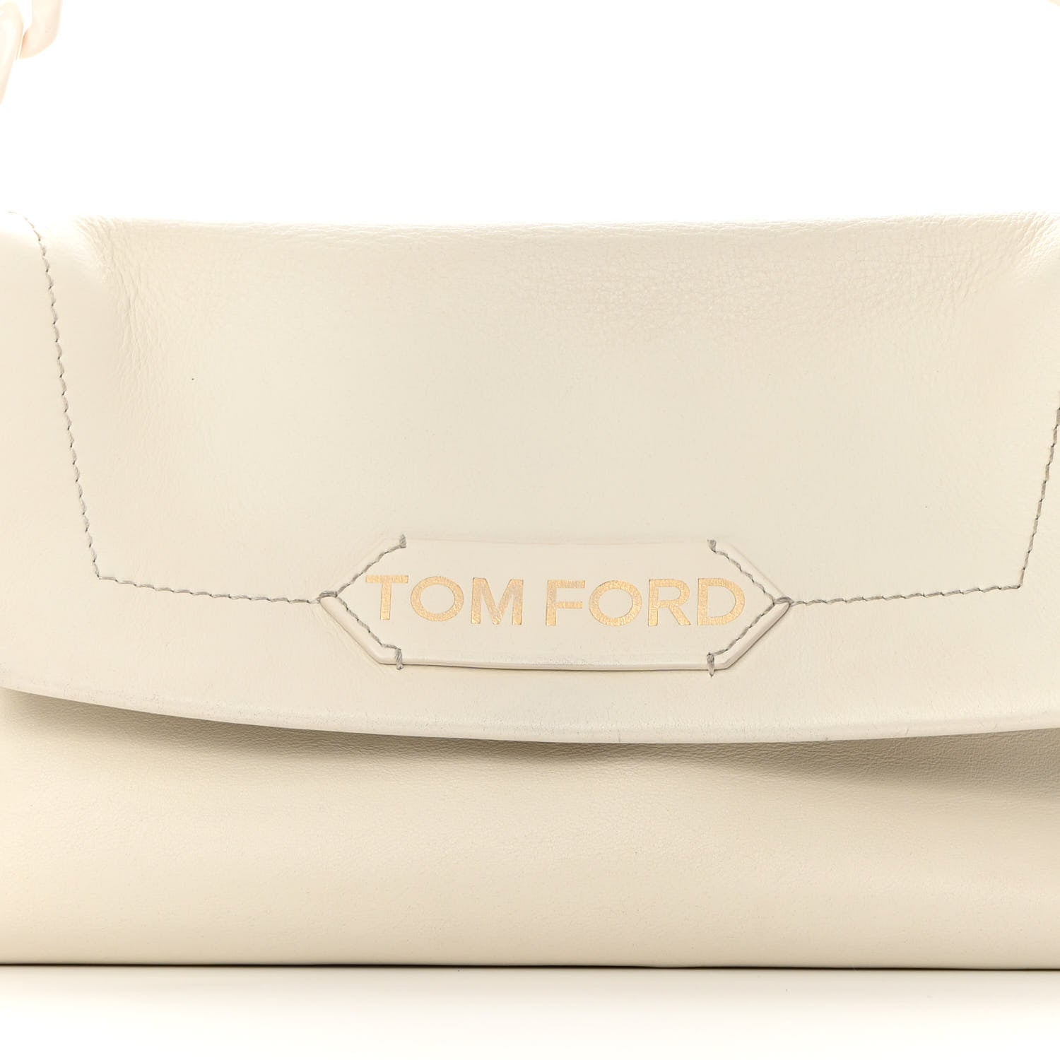 Tom Ford Calfskin Mini Label Shoulder Bag White 7 of 15