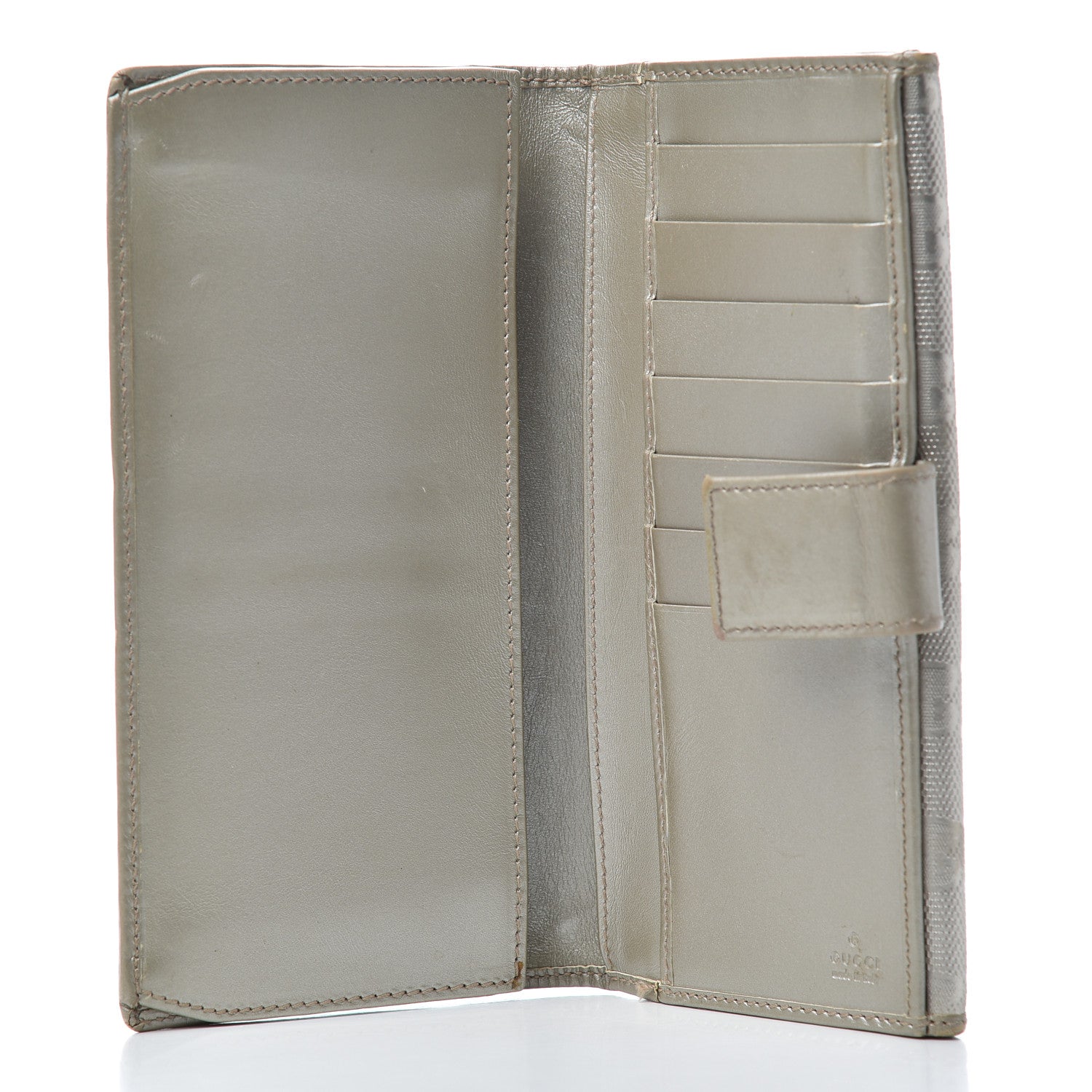Gucci Imprime Monogram GG Pierce Continental Flap Wallet Silver 5 of 12