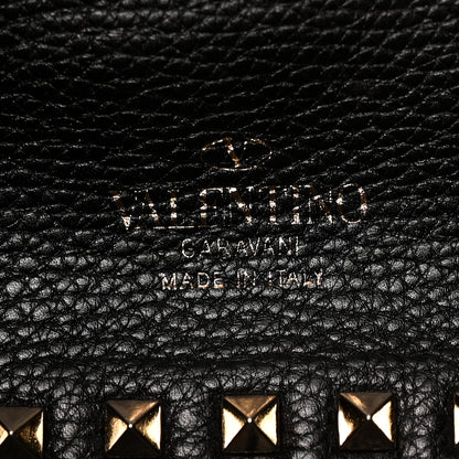 Valentino Garavani Grained Calfskin Medium Rockstud Reversible Tote Black Rose Violet 10 of 16