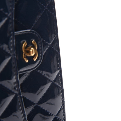 Chanel Patent Goatskin Quilted CC Eyelet Wallet On Chain WOC Blue 6 of 9