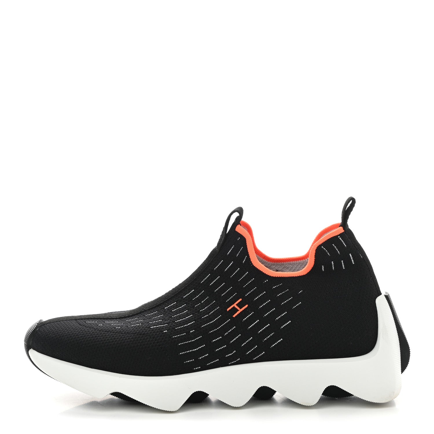 Hermes Technical Canvas Goatskin Womens Eclair Sneakers 39 Black 1 of 8