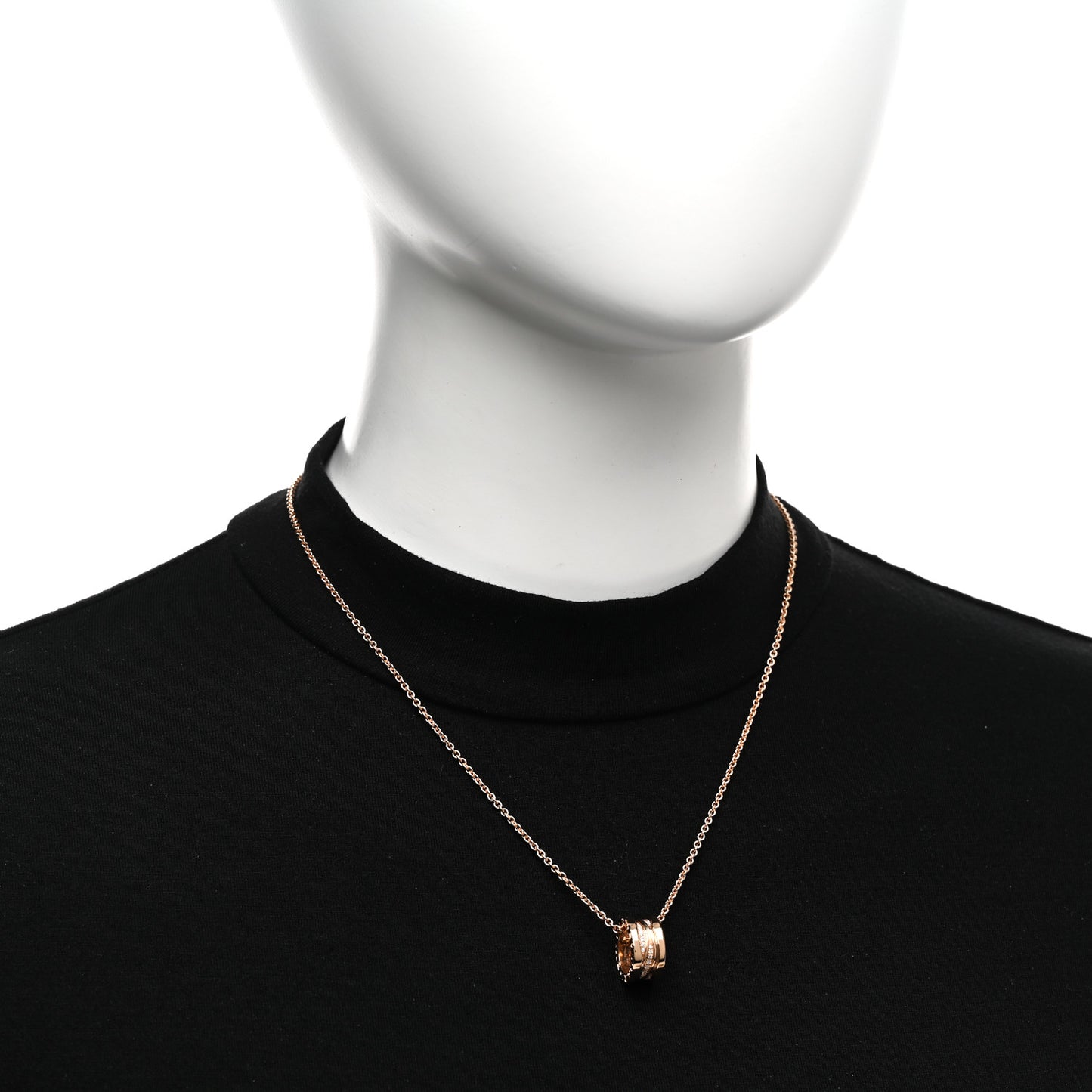 18K Rose Gold Diamond B.Zero1 Legend Pendant Necklace