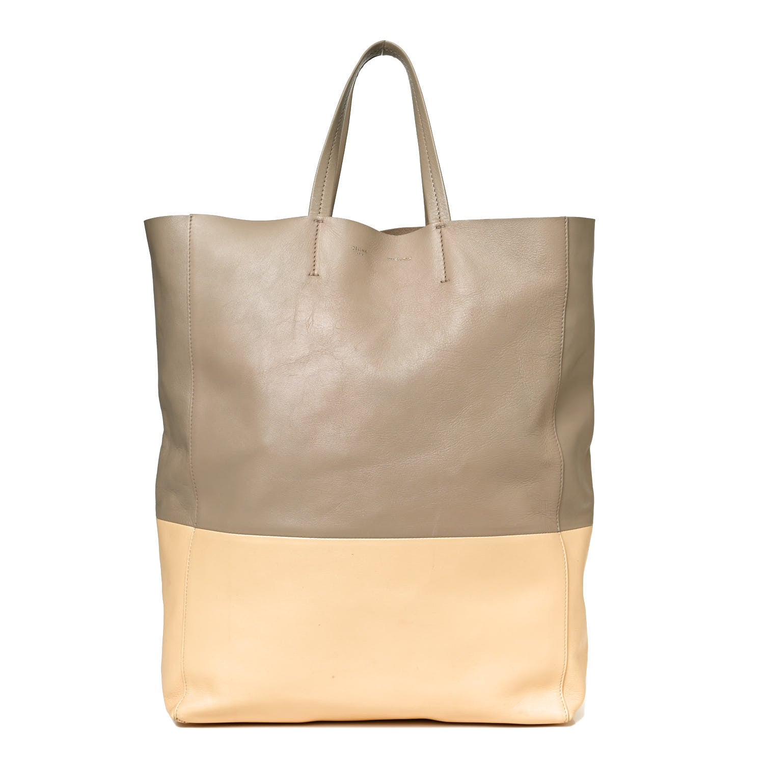 Celine Lambskin Vertical Bi-Cabas Butter 1 of 10
