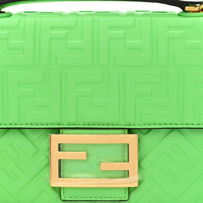 Fendi Nappa Small FF Embossed Midi Chain Baguette Edamame 8 of 10