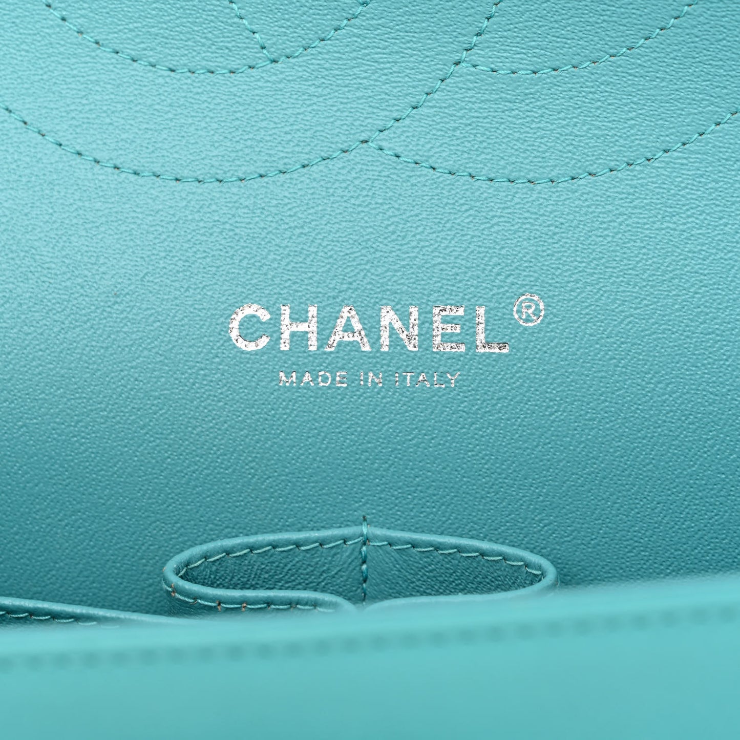 Lambskin Quilted Jumbo Double Flap Turquoise