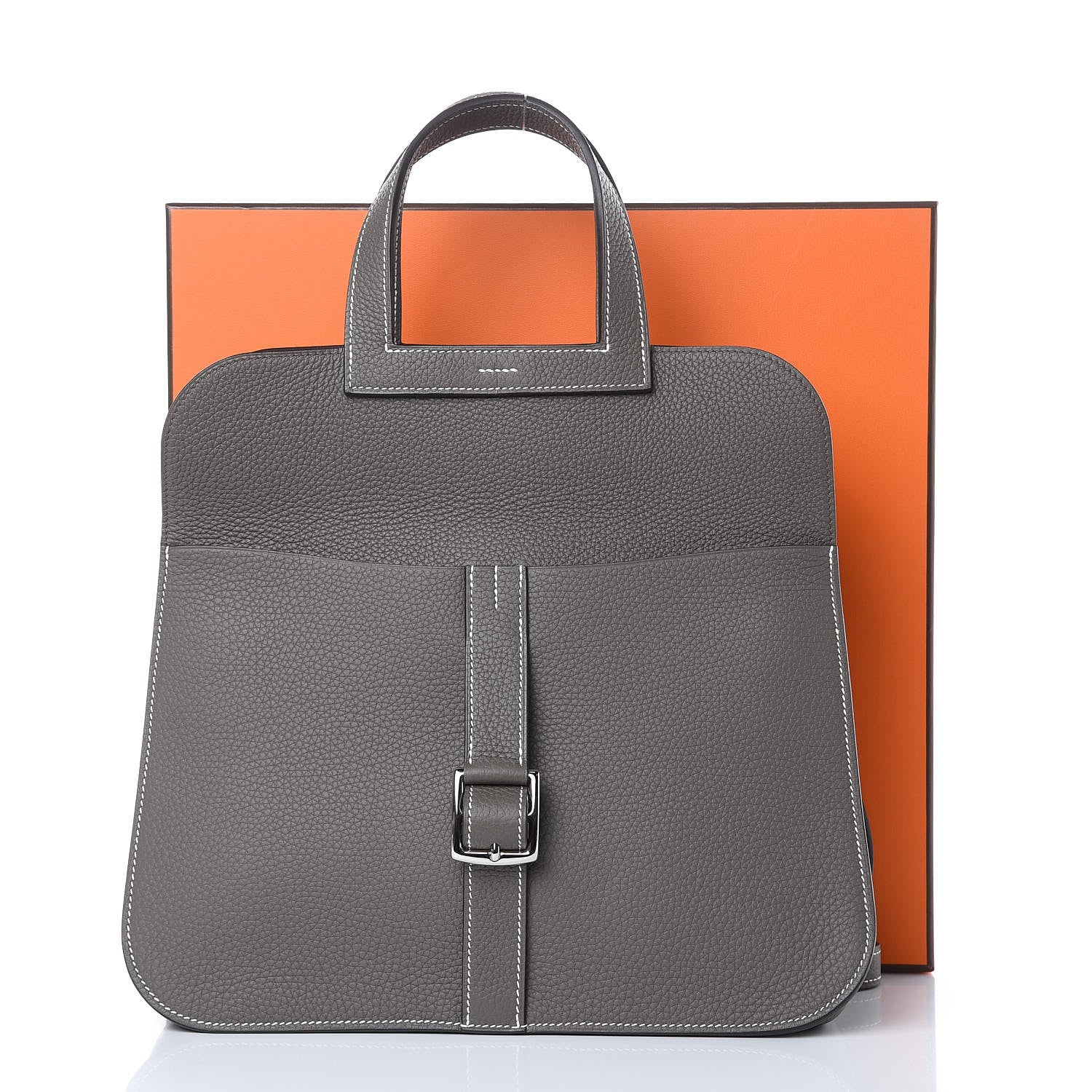 Hermes Taurillon Clemence Halzan 31 GM Etain 13 of 13