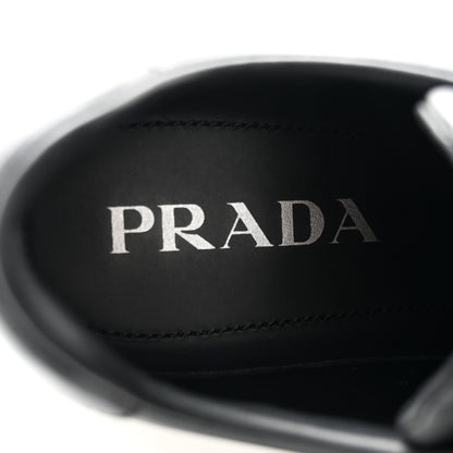 Prada Vitello Soft Triangle Logo Low Top 45mm Sneakers 40 Black White 9 of 14