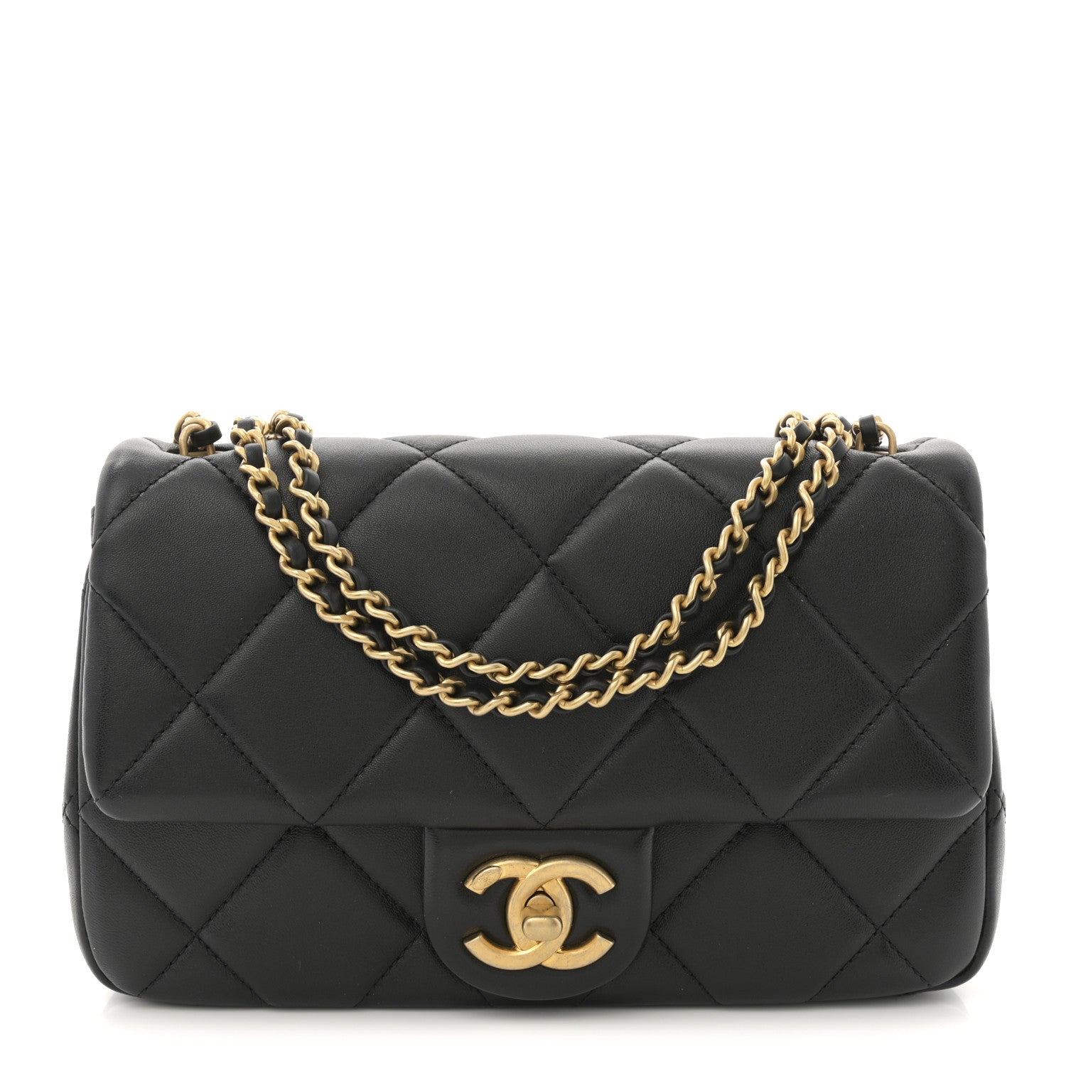Chanel Lambskin Quilted Pearl Small Flap Black 1 of 10
