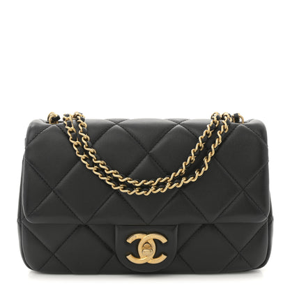 Chanel Lambskin Quilted Pearl Small Flap Black 1 of 10