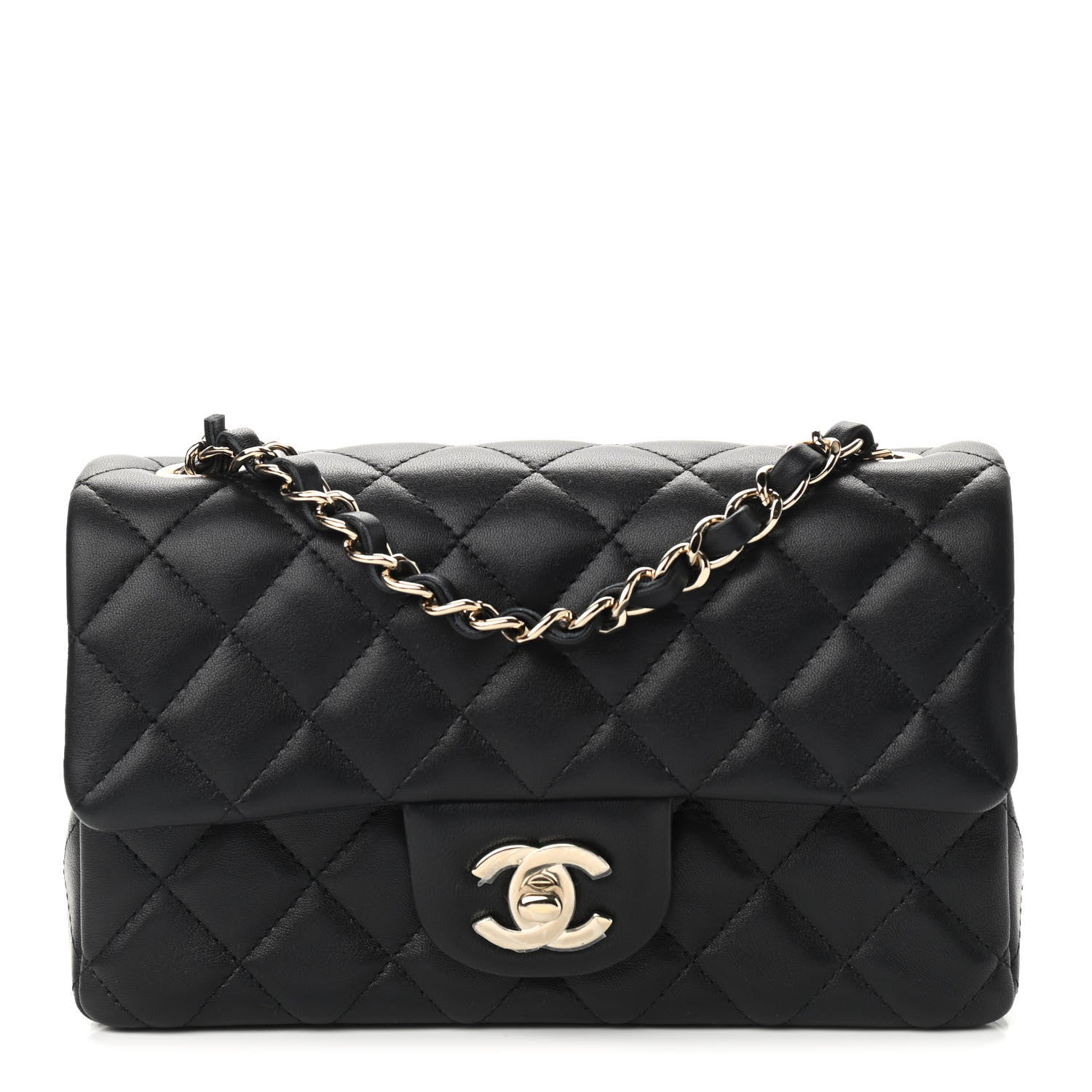 Chanel Lambskin Quilted Mini Rectangular Flap Black 1 of 9