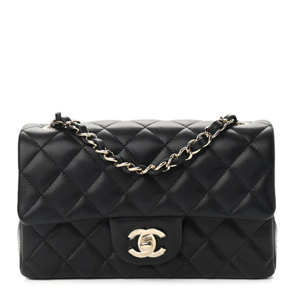 Chanel Lambskin Quilted Mini Rectangular Flap Black 1 of 9