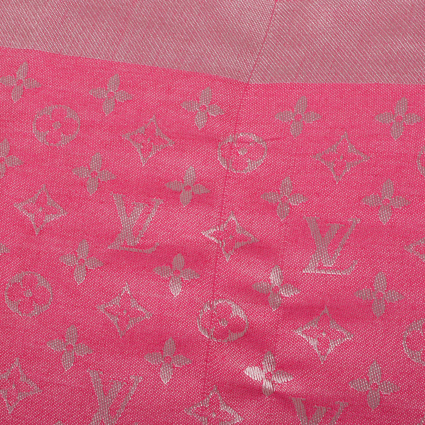 Silk Wool Monogram Denim Shawl Pivoine