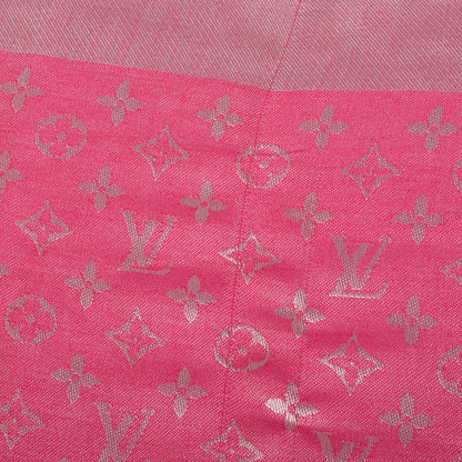 Louis Vuitton Silk Wool Monogram Denim Shawl Pivoine 5 of 6