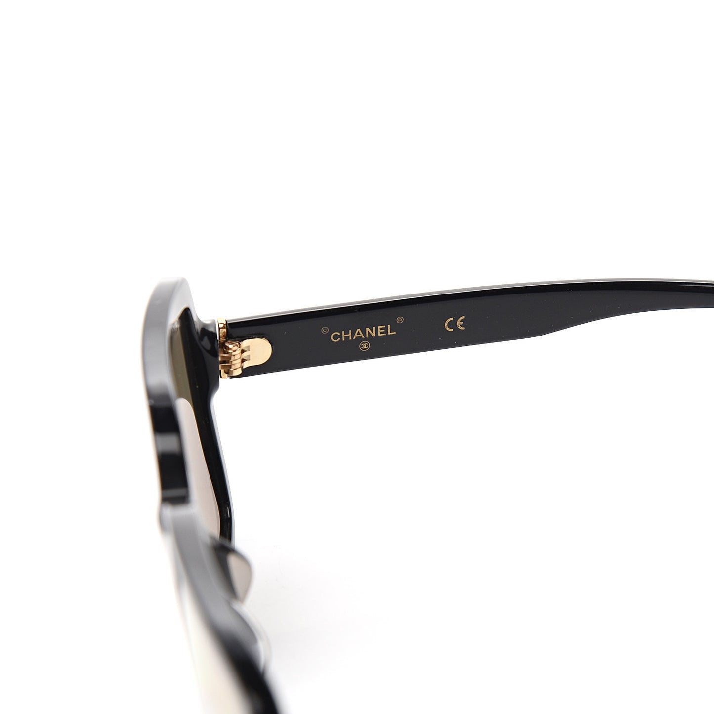 Square Sunglasses 71312A Black Gold Glitter