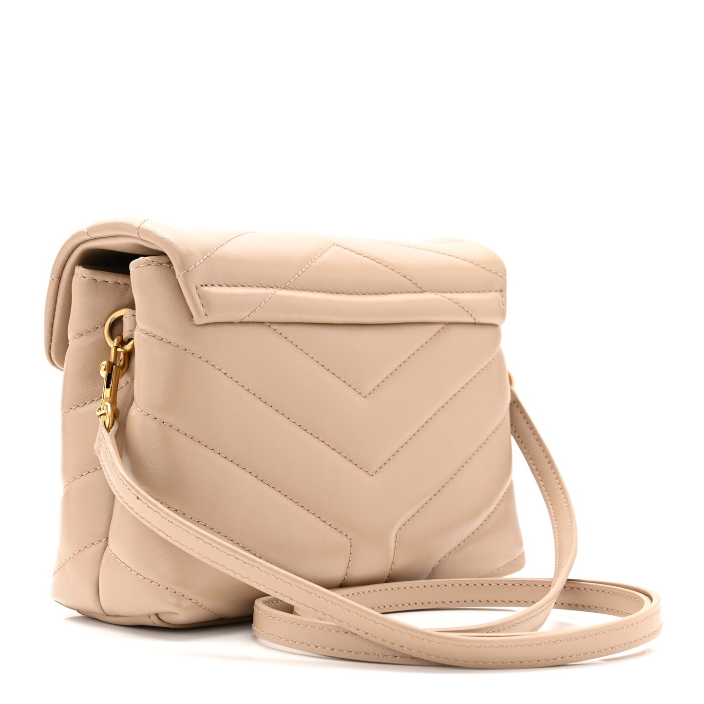 Calfskin Y Quilted Monogram Toy Loulou Crossbody Bag Dark Beige