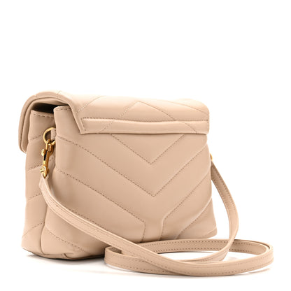 Saint Laurent Calfskin Y Quilted Monogram Toy Loulou Crossbody Bag Dark Beige 3 of 10