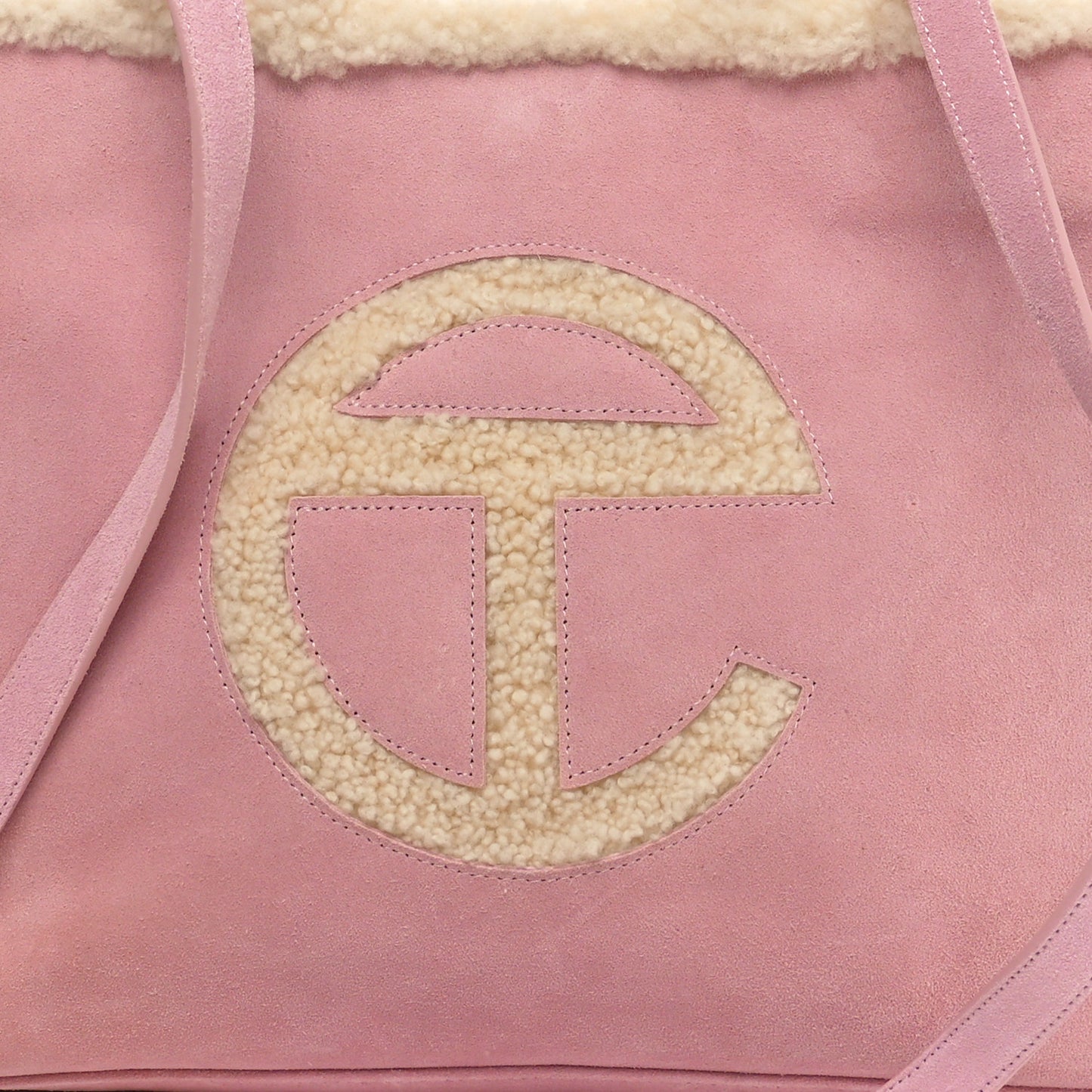X UGG Suede Shearling Medium Shopping Bag Pink