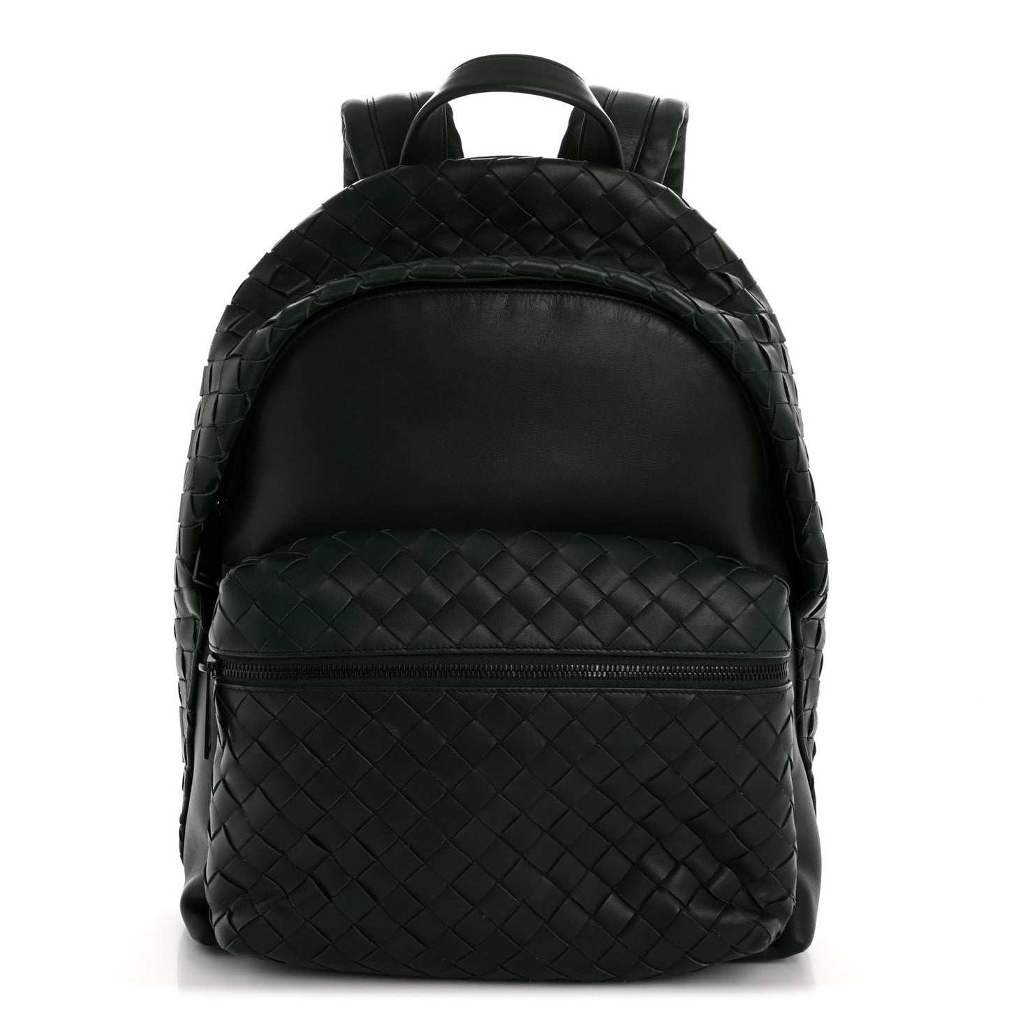 Smooth Calfskin Intrecciato Borsa Backpack Pine