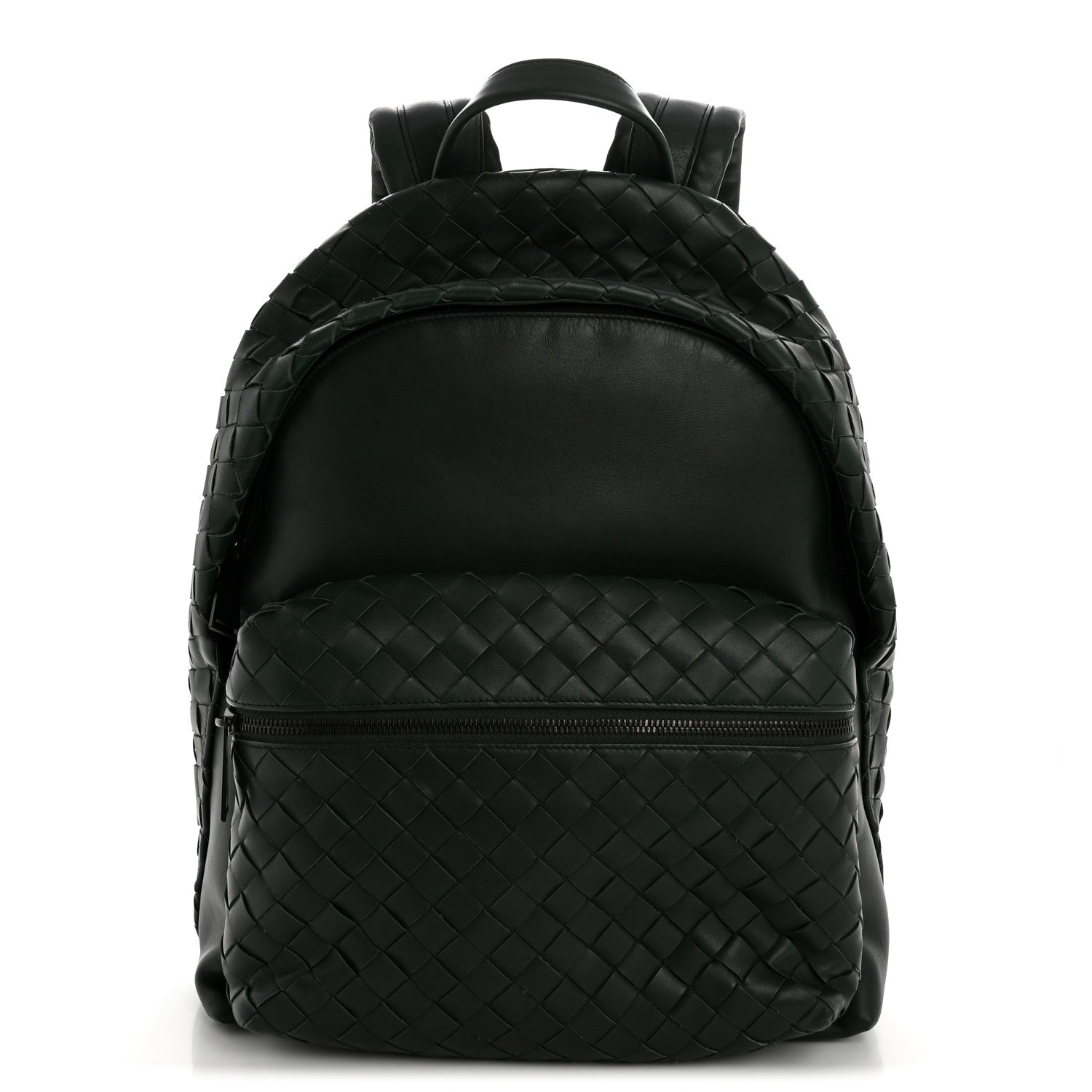Bottega Veneta Smooth Calfskin Intrecciato Borsa Backpack Pine 1 of 13