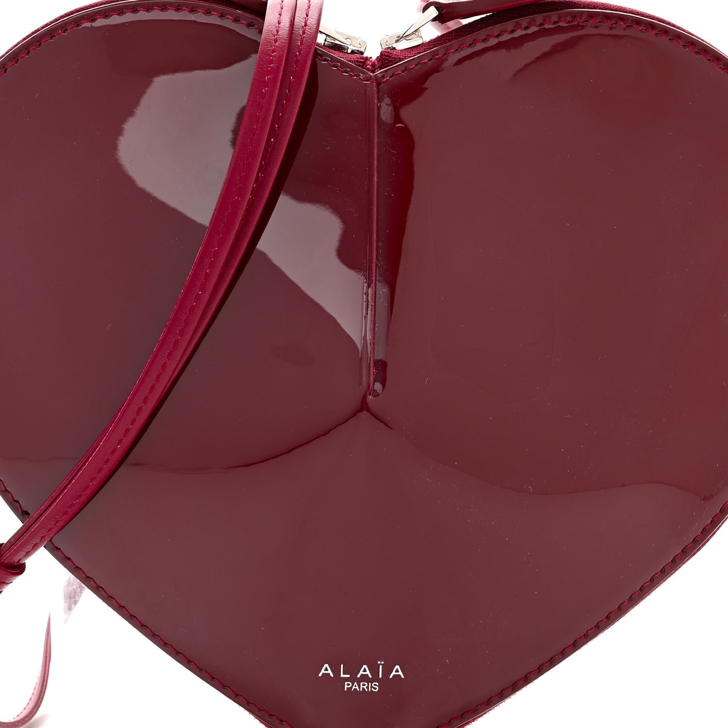 Alaia Patent Calfskin Le Coeur Bag Garnet Red 7 of 9